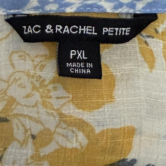 Zac & Rachel Top Women's XL Petite Multicolor Boho Floral Abstract Casual Shirt - Picture 5 of 8